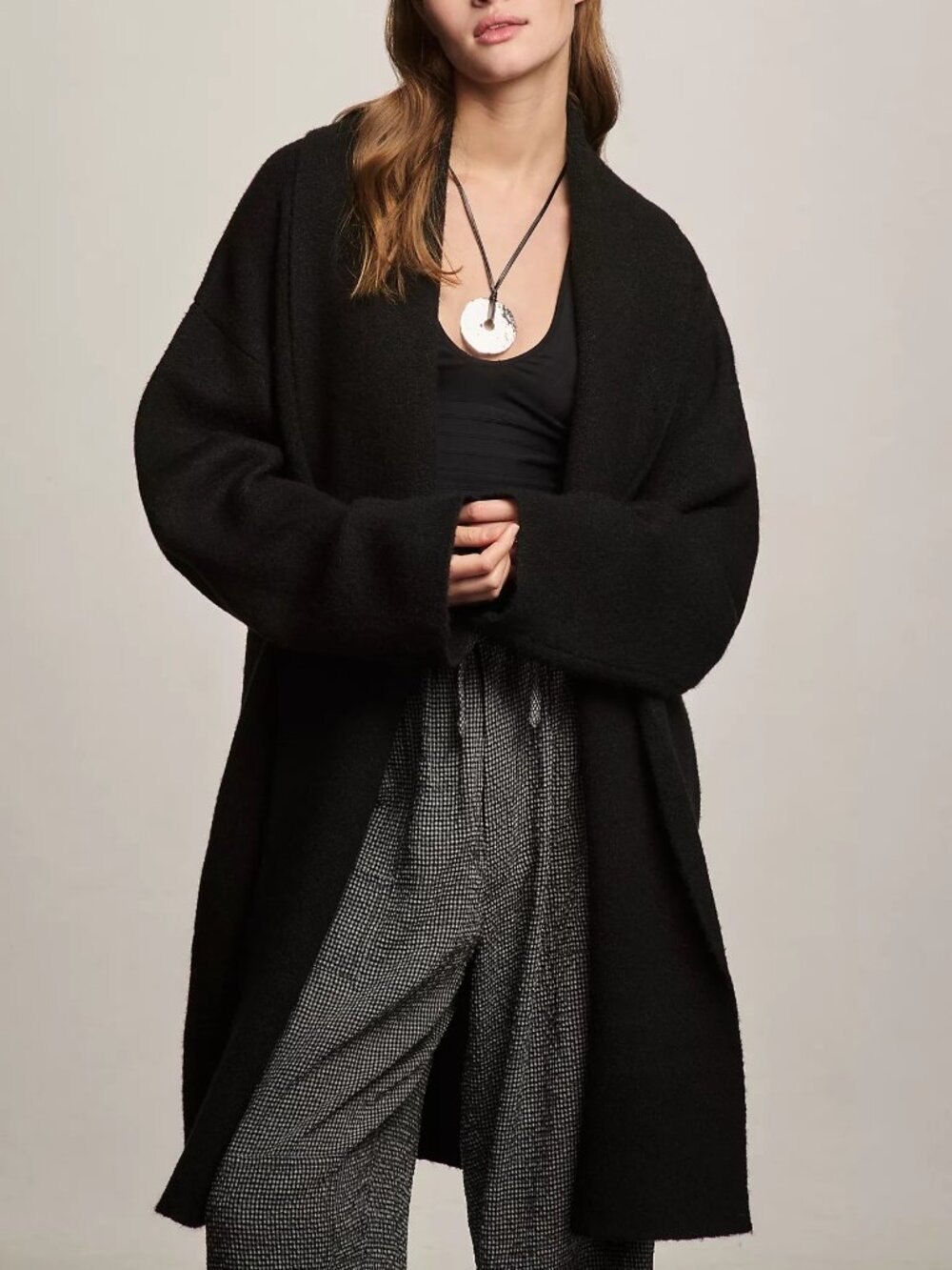 Anthropologie The Mariel Longline Cardigan Sweater - Black - One Size